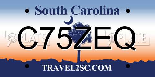 C75ZEQ South Carolina License Plate