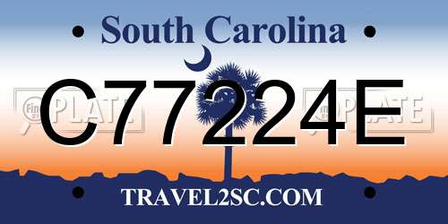 C77224E South Carolina License Plate