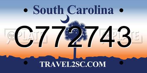 C772743 South Carolina License Plate