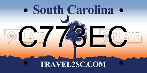 C773EC South Carolina License Plate