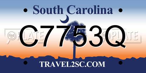 C7753Q South Carolina License Plate