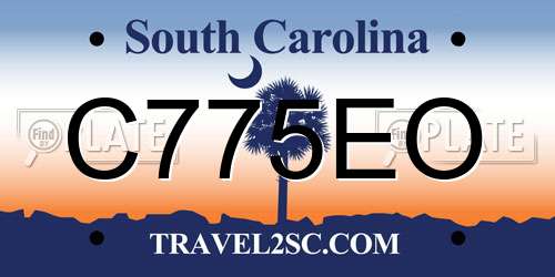C775EO South Carolina License Plate