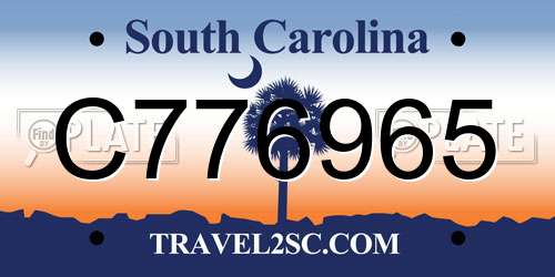 C776965 South Carolina License Plate