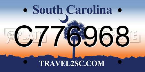 C776968 South Carolina License Plate
