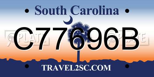 C77696B South Carolina License Plate