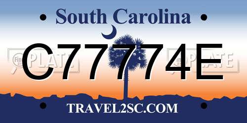 C77774E South Carolina License Plate