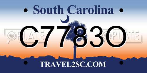 C7783O South Carolina License Plate