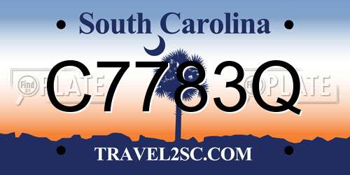 C7783Q South Carolina License Plate