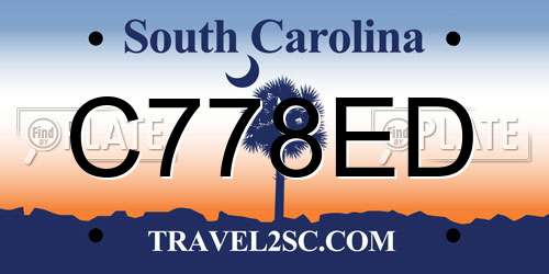 C778ED South Carolina License Plate