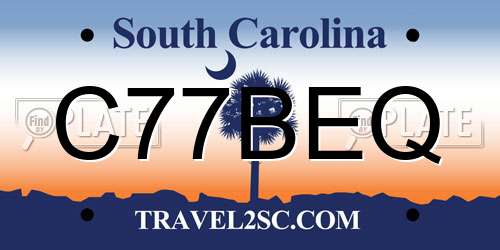 C77BEQ South Carolina License Plate