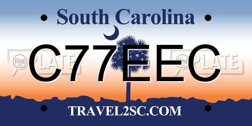 C77EEC South Carolina License Plate