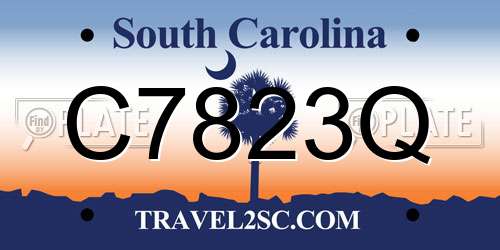 C7823Q South Carolina License Plate