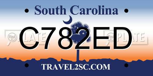 C782ED South Carolina License Plate