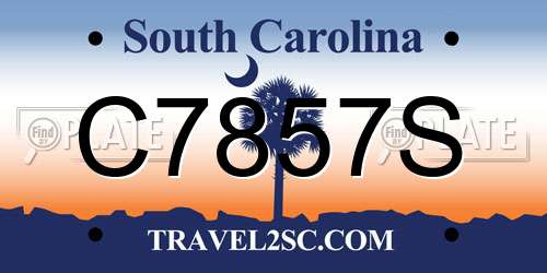 C7857S South Carolina License Plate