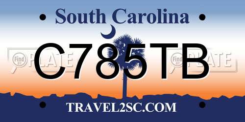 C785TB South Carolina License Plate