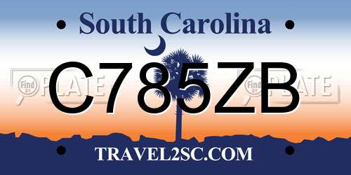 C785ZB South Carolina License Plate