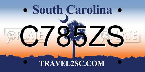 C785ZS South Carolina License Plate