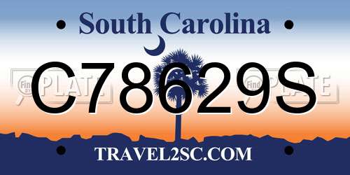 C78629S South Carolina License Plate