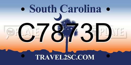 C7873D South Carolina License Plate