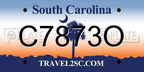 C7873O South Carolina License Plate
