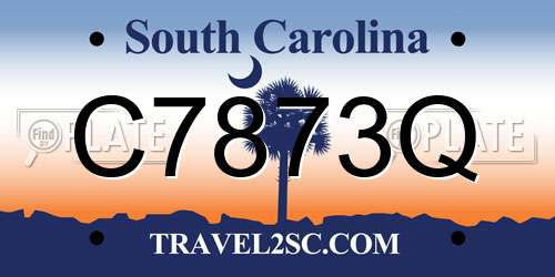 C7873Q South Carolina License Plate
