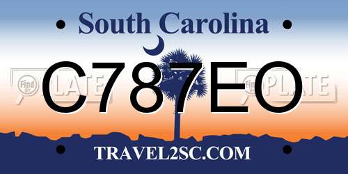 C787EO South Carolina License Plate