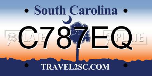 C787EQ South Carolina License Plate