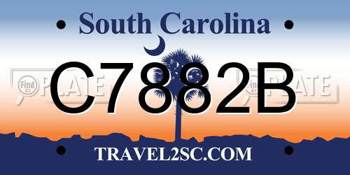 C7882B South Carolina License Plate