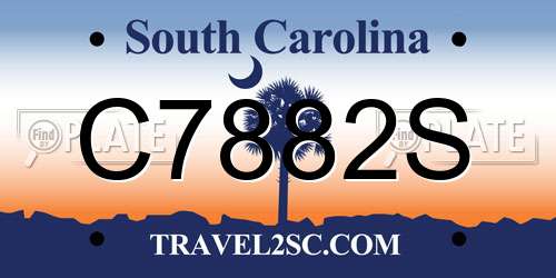 C7882S South Carolina License Plate