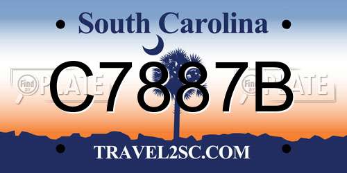 C7887B South Carolina License Plate