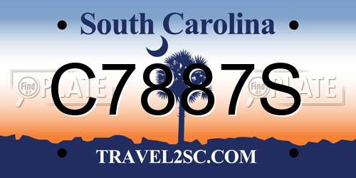 C7887S South Carolina License Plate