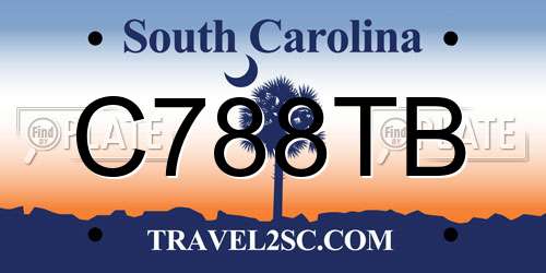 C788TB South Carolina License Plate