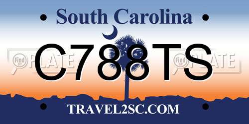 C788TS South Carolina License Plate