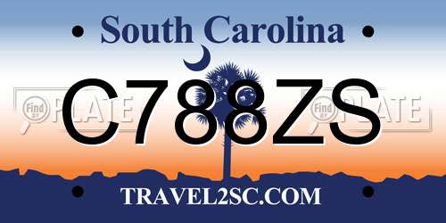 C788ZS South Carolina License Plate