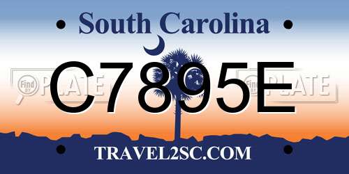 C7895E South Carolina License Plate