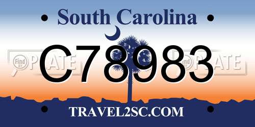 C78983 South Carolina License Plate