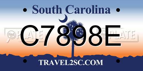 C7898E South Carolina License Plate