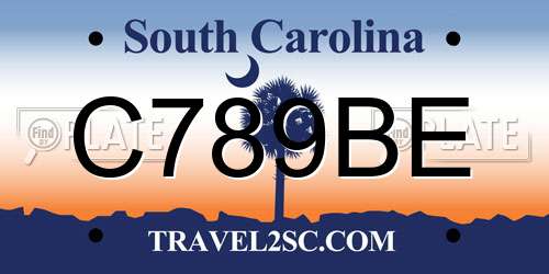 C789BE South Carolina License Plate