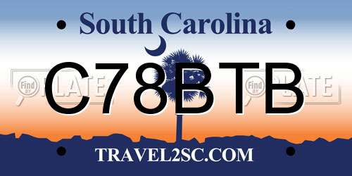 C78BTB South Carolina License Plate
