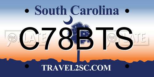 C78BTS South Carolina License Plate