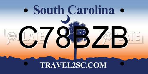 C78BZB South Carolina License Plate