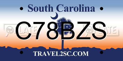 C78BZS South Carolina License Plate