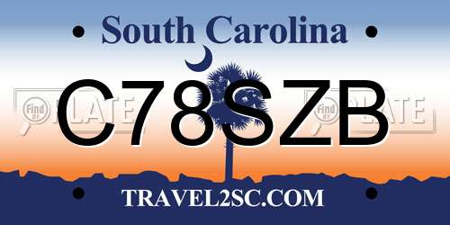 C78SZB South Carolina License Plate