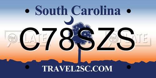 C78SZS South Carolina License Plate
