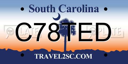 C78TED South Carolina License Plate