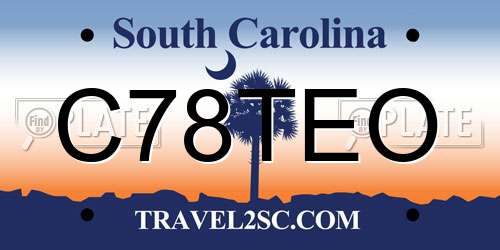 C78TEO South Carolina License Plate