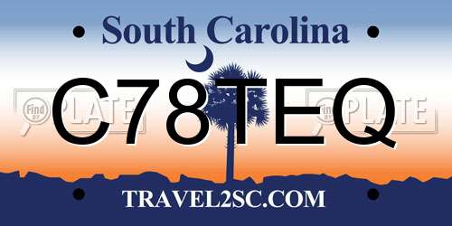 C78TEQ South Carolina License Plate