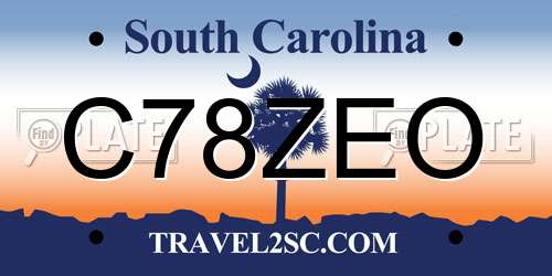C78ZEO South Carolina License Plate