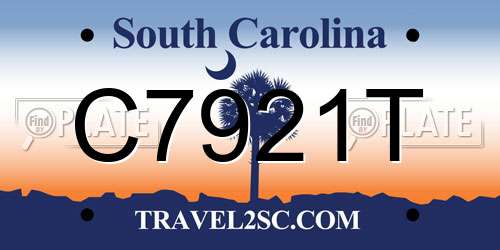 C7921T South Carolina License Plate