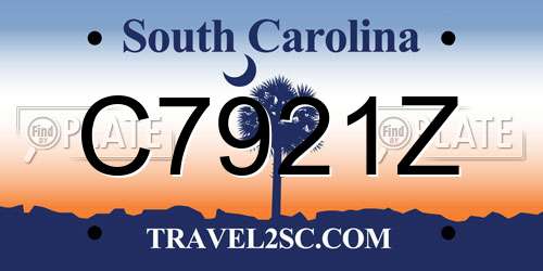 C7921Z South Carolina License Plate